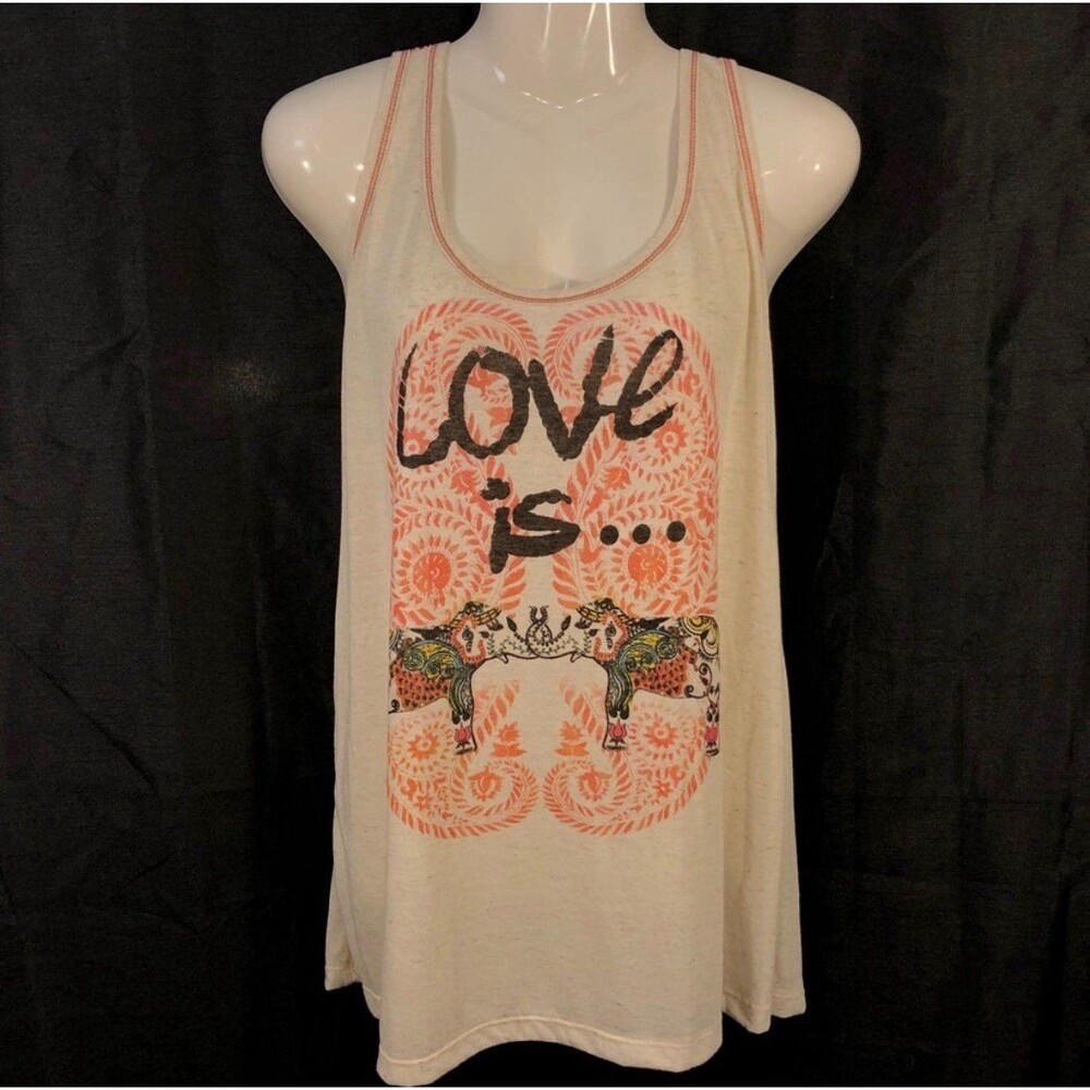 Maurices Cream Orange Tank Top Womens Size 1X